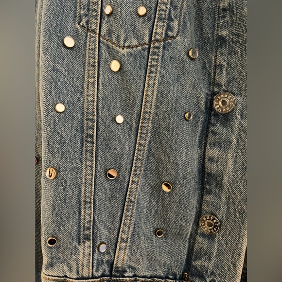 Sandro Denim Jacket with Mirrored Studs - Picture 5 of 10